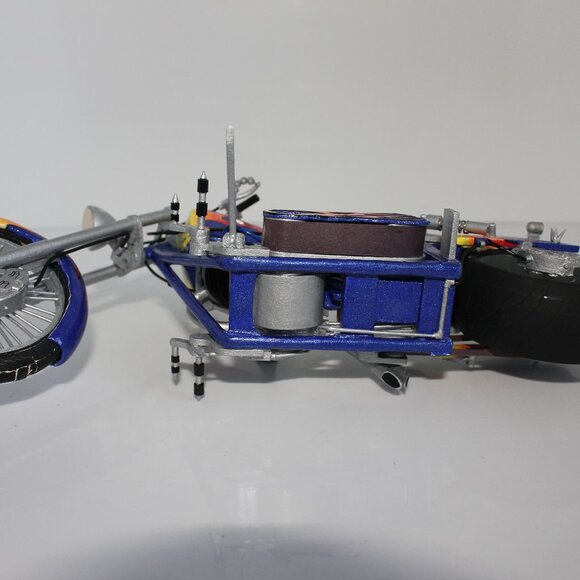 Hand Made Prisoner Art Intricate Motorcycle Made From Paper, Toothpicks 10"L - Picture 6 of 12